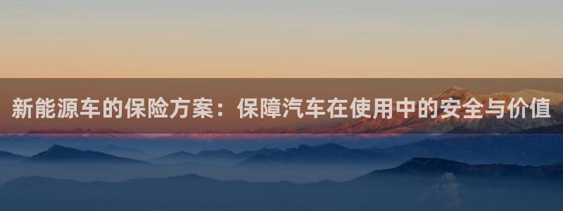 新宝GG亚洲:新能源车的保险方案:保障汽车在使用中的安全与价