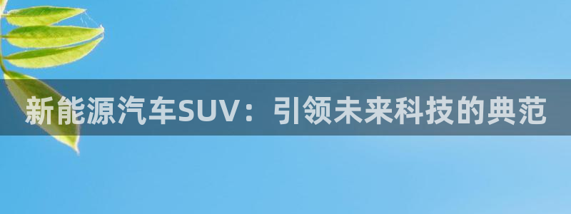 新宝gg娱乐1956:新能源汽车SUV:引领未来科技的典范