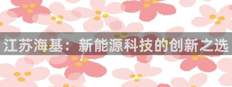 新宝gg3:江苏海基:新能源科技的创新之选